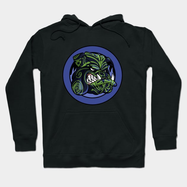 Francky the Bulldog in Maori warrior mode Hoodie by TomiAx